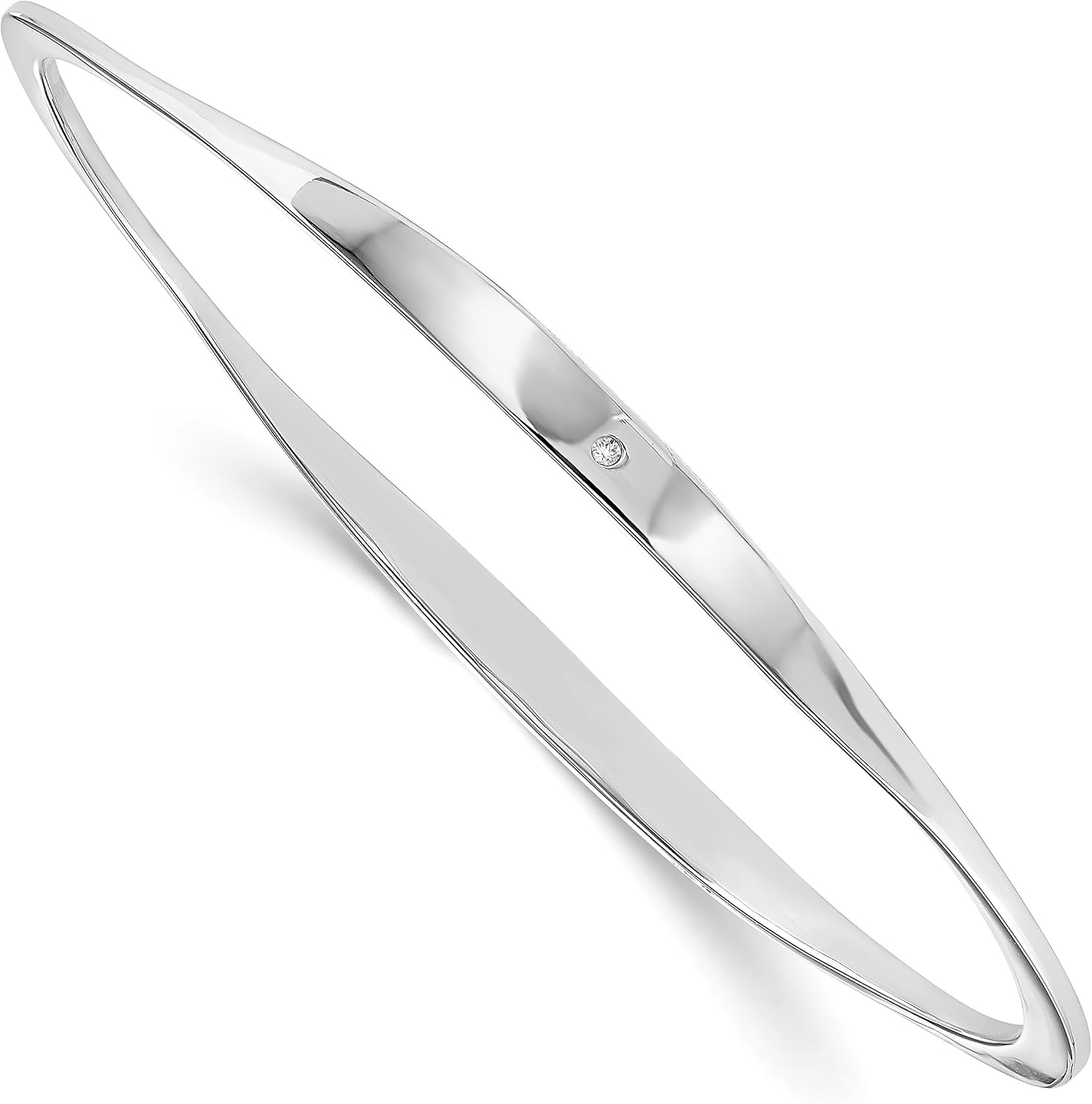Diamond2Deal 925 Sterling Silver White Ice Diamond Bangle Bracelet for Mom