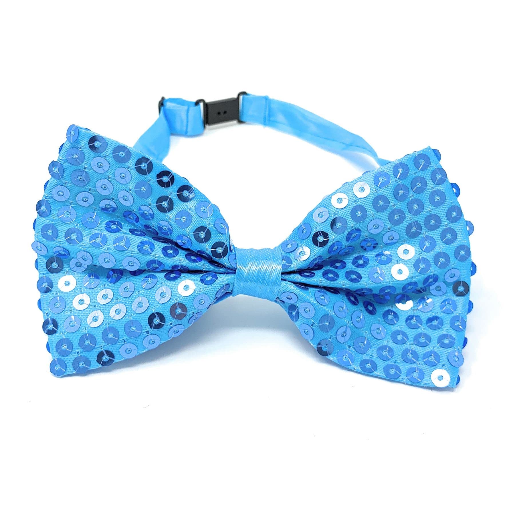 Cadoline Turquoise Mens Fancy Dress Dickie Bow Sequin Polyester Fancy Dress Bow Tie 12 x 6cm