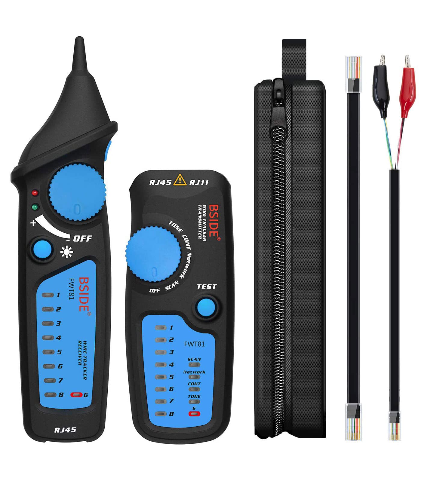Network Cable Tester, RJ11 RJ45 Line Finder, Wire Tracker Multifunction with Probe, Ethernet LAN Network Cable Maintenance Collation, Telephone Line Test