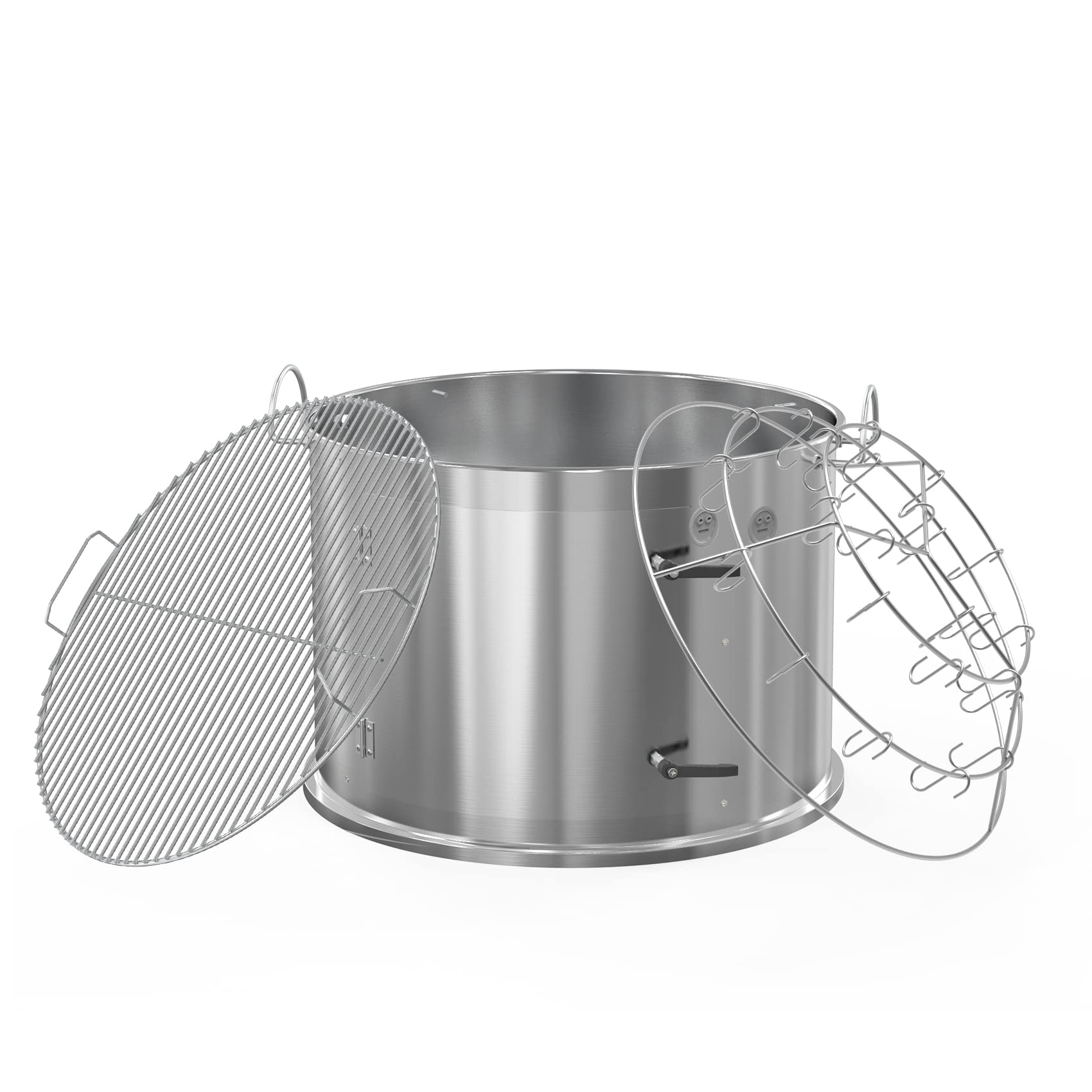 only fire stainless steel bbq grill cooking attachment with cooking grate, rib hanging system for weber 22 inch kettle grills - turns your kettle into smoker