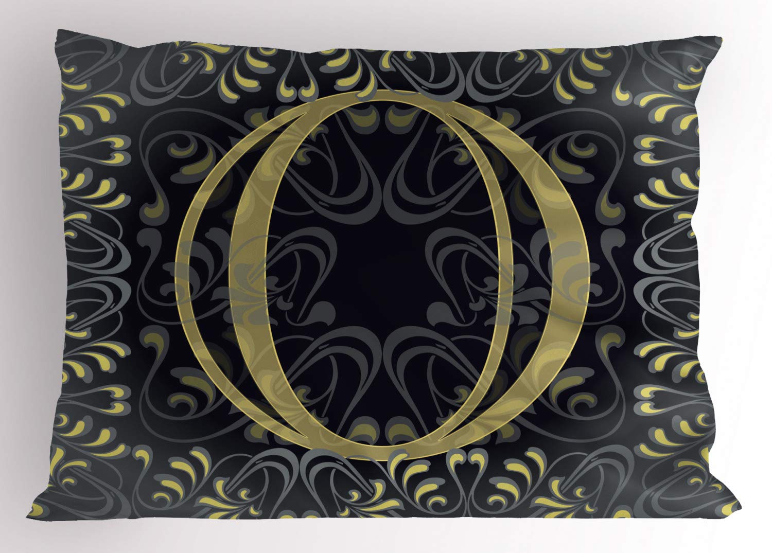 Ambesonne Number Pillow Sham, 0 Surrounded by Classic Damask Victorian Shabby Floral Pattern, Decorative Standard King Size Printed Pillowcase, 36