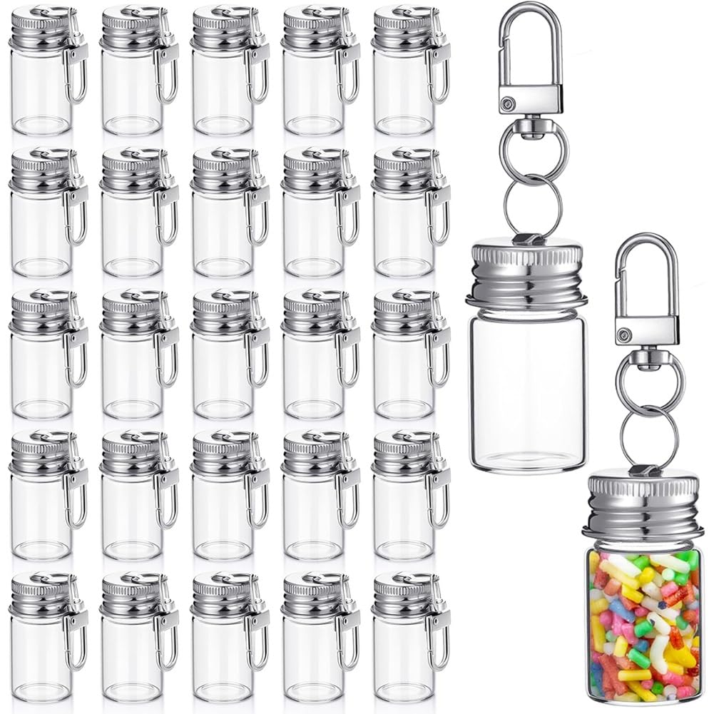 Flacons en Verre 7 ML - Porte-clés36 pièces Bouteilles à vœux