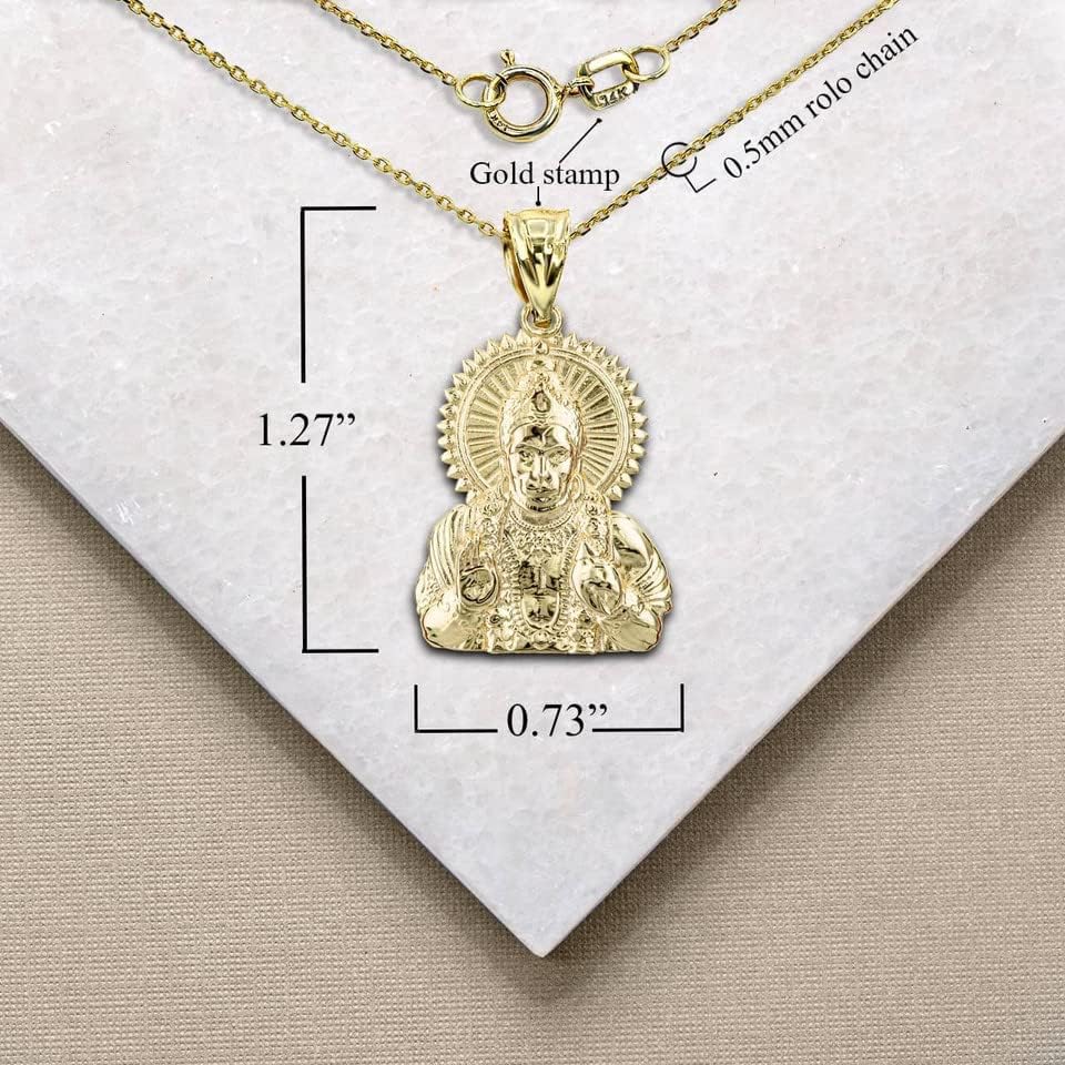 14K Yellow Gold Ramayana Lord Hanuman Face Vanara Monkey Indian Hindu God Religious Pendant Necklace - Choose Pendant Only or Necklace w/ 16”-22” Chain - Image 2