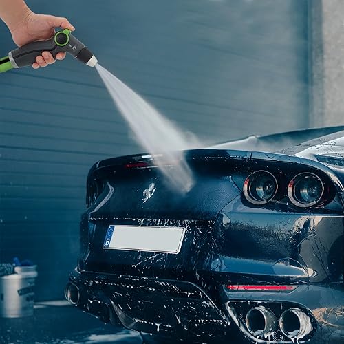 Miniatura 9 de YESTAR Juego de boquillas de metal para manguera, rociador de agua de jardín, alta presión y 8 patrones de riego ajustables para regar plantas,