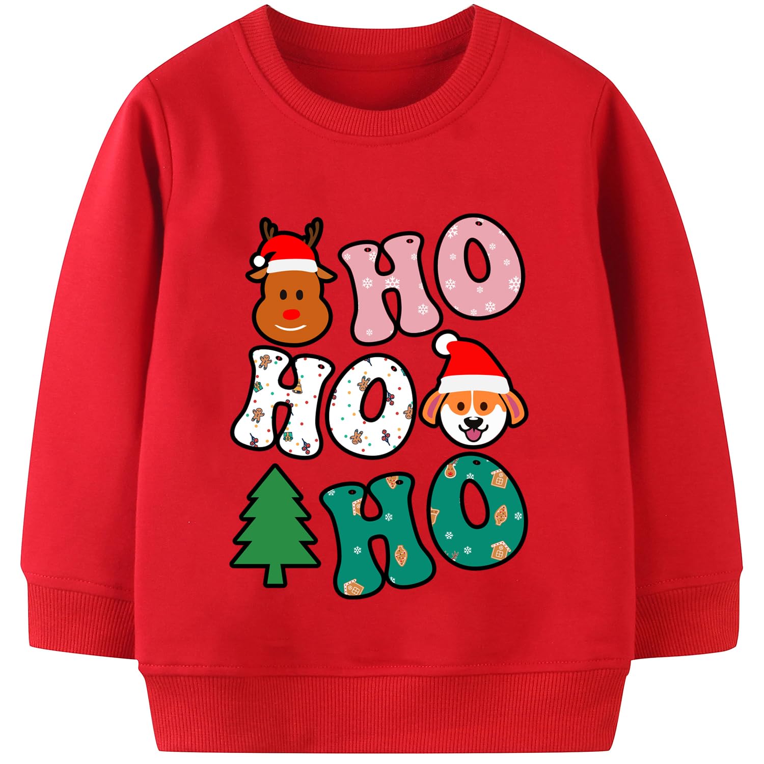 Toddler Boys Girls Christmas Sweatshirt Ugly Sweater Kids Reindeer Pullover Long Sleeve Unisex Xmas Shirt Tops 1-7T