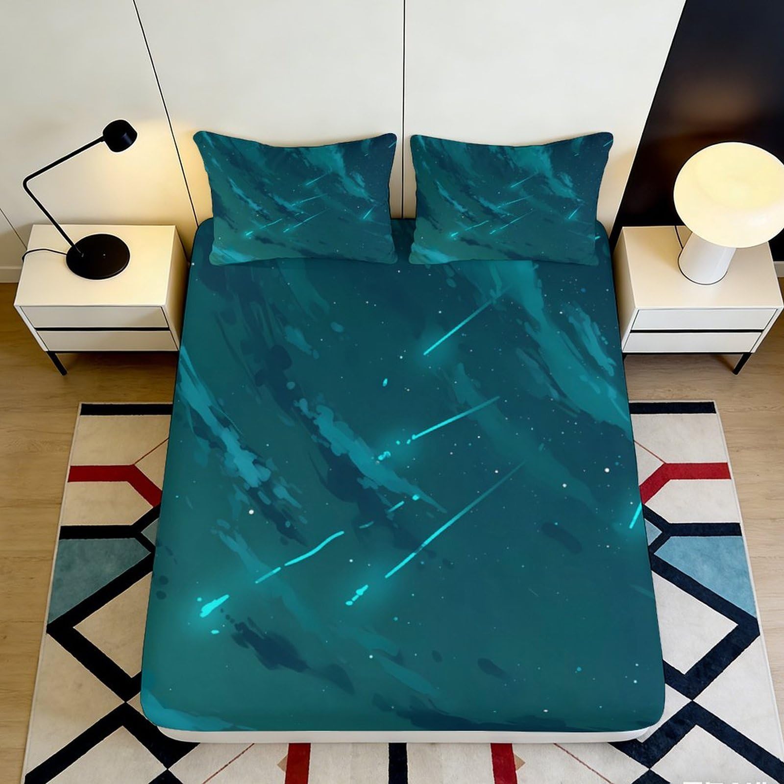 Zfldkwgb Style-6 3D Printed Deep Sea Shark Fitted Sheet Microfiber Soft Dark Ocean Mattress Cover For Bedroom Dorm Decor 90X200x25cm