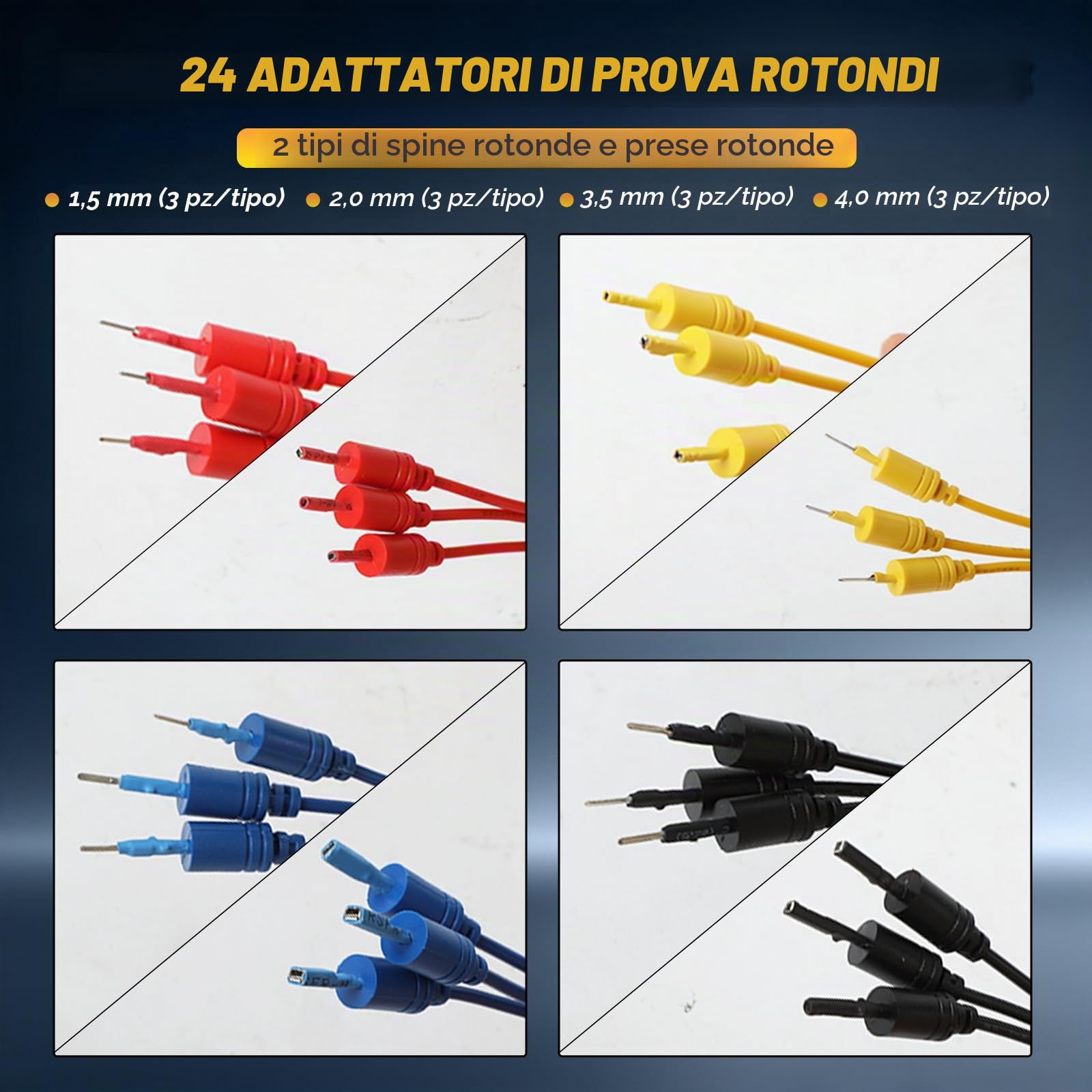 104 Pezzi Puntali Multimetro Set - PARAOUTIL Kit Cavi Prova Automotive con Morsetti a Coccodrillo, Multifunzione Prova Lead Cavo di Prova Set per la Diagnosi e la Riparazione dei Circuiti dei Veicoli