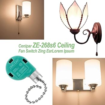 Cenipar ZE-268s6 Ceiling Fan Switch Zing Ear Nickel Pull