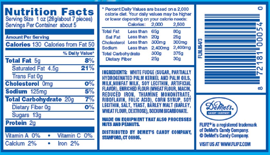 Flipz Pretzels, White Fudge, 5 oz Packages (Pack of 12)
