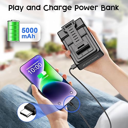 Miniatura 3 de JTEMAN Regalos para hombres y mujeres, soporte ajustable para teléfono celular con altavoz Bluetooth y función de carga, genial idea de regalo para