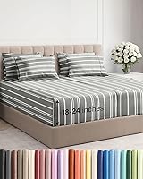 Vista 132 de Juego de sábanas de tamaño California king, transpirables, refrescantes, con esquinas extraprofundas de 18-24 pulgadas, de ajuste fácil