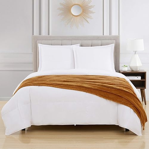 Miniatura 3 de Bourina - Cobija de franela, manta lujosa de forro polar liso de microfibra violeta liviana y cálida