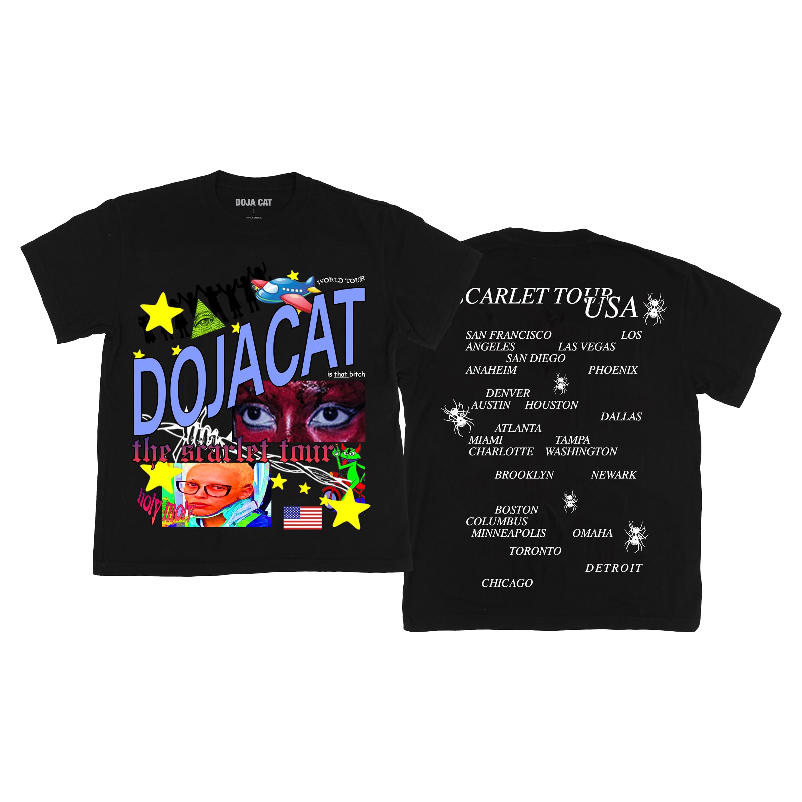 Doja Catunisex Adult Official The Scarlet Tour Merch Date Back