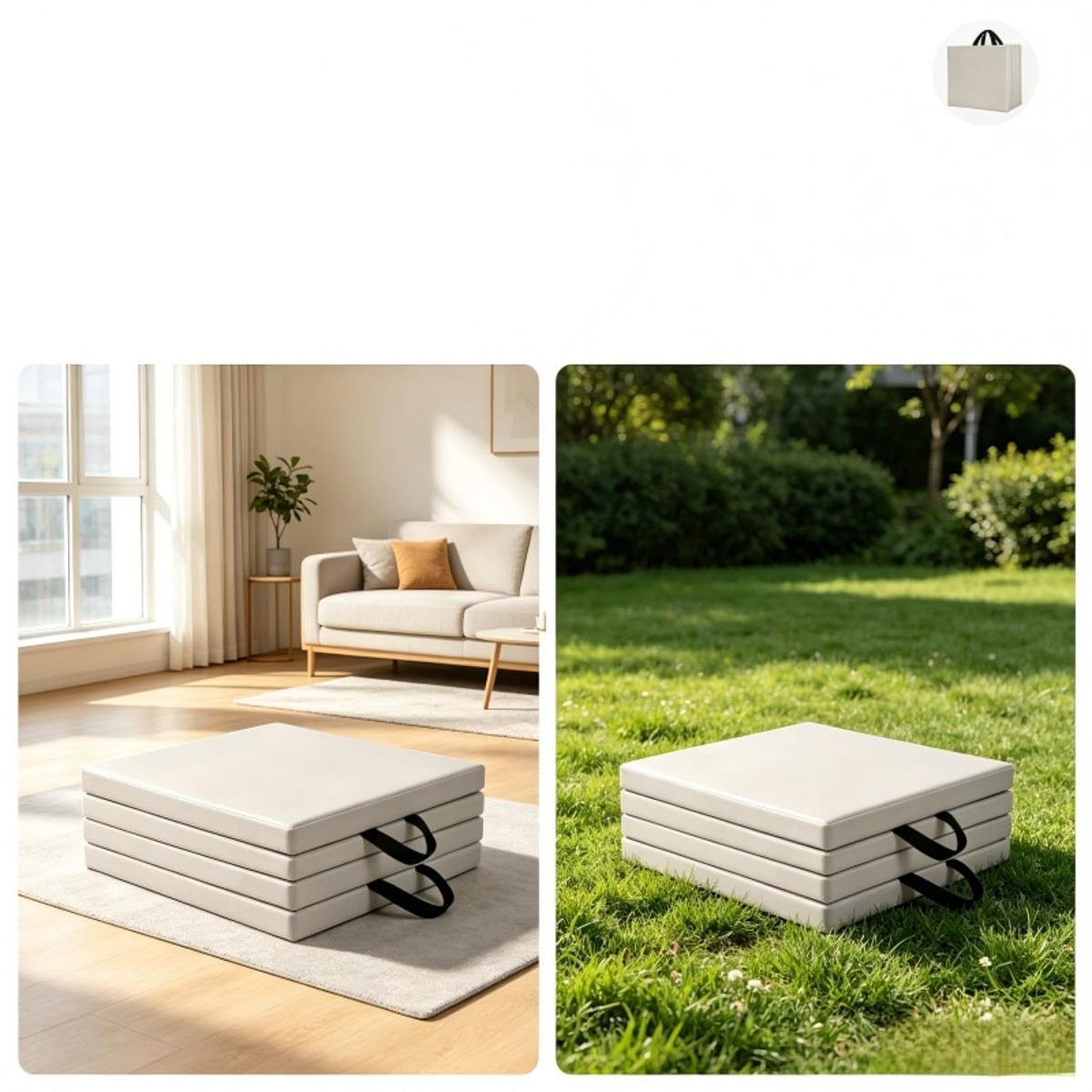 Yogamatte Faltbare Gymnastikmatte Trainingsmatte Fitnessmatte Platzsparend Kompakt Tragbar Komfortabel Anti Rutsch Aus PU für Zuhause Reise