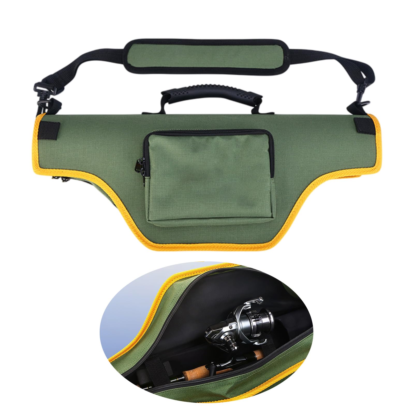 Funda protectora corta para caña de pescar hecha de tela Oxford para un fácil transporte, bolsa protectora transportable para equipo de pesca