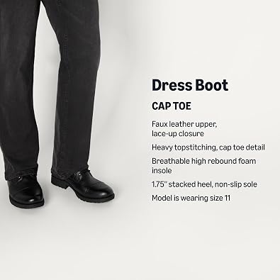 Amazon Essentials Men's Cap Toe Lace Up Combat Boots
