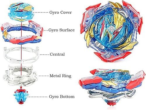 Vista 157 de Juego de juguetes de hoja, juguetes de batalla, lanzador chispeante, agarre Bey Battling Top DB B-199 Booster Gatling Dragon. Kr.Cm'-10 lanzador