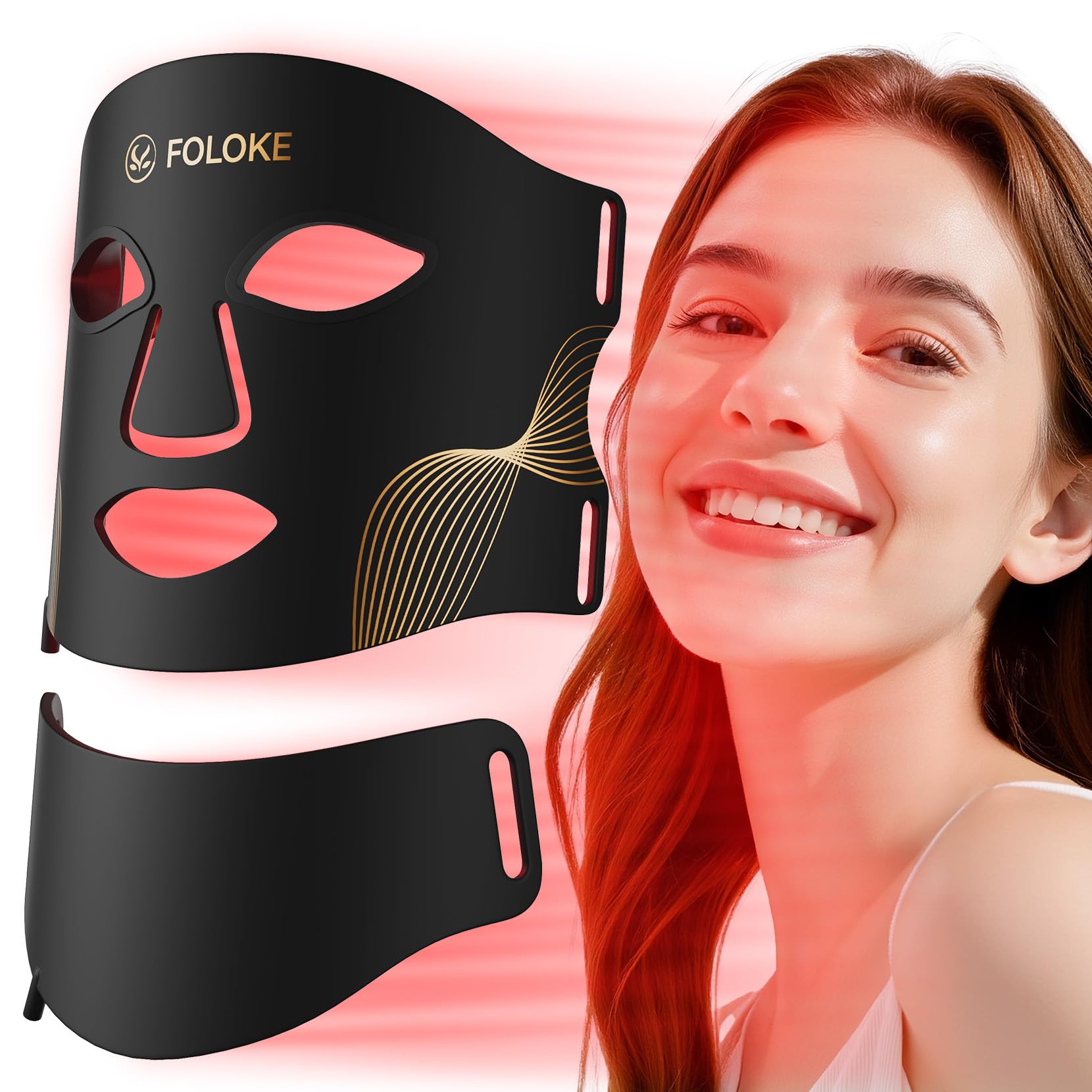 LED Light Therapy Mask Skin Care, LEDs face mask & neck mask Red - Wavelength for Home Use,– Advanced Skincare Made Easy