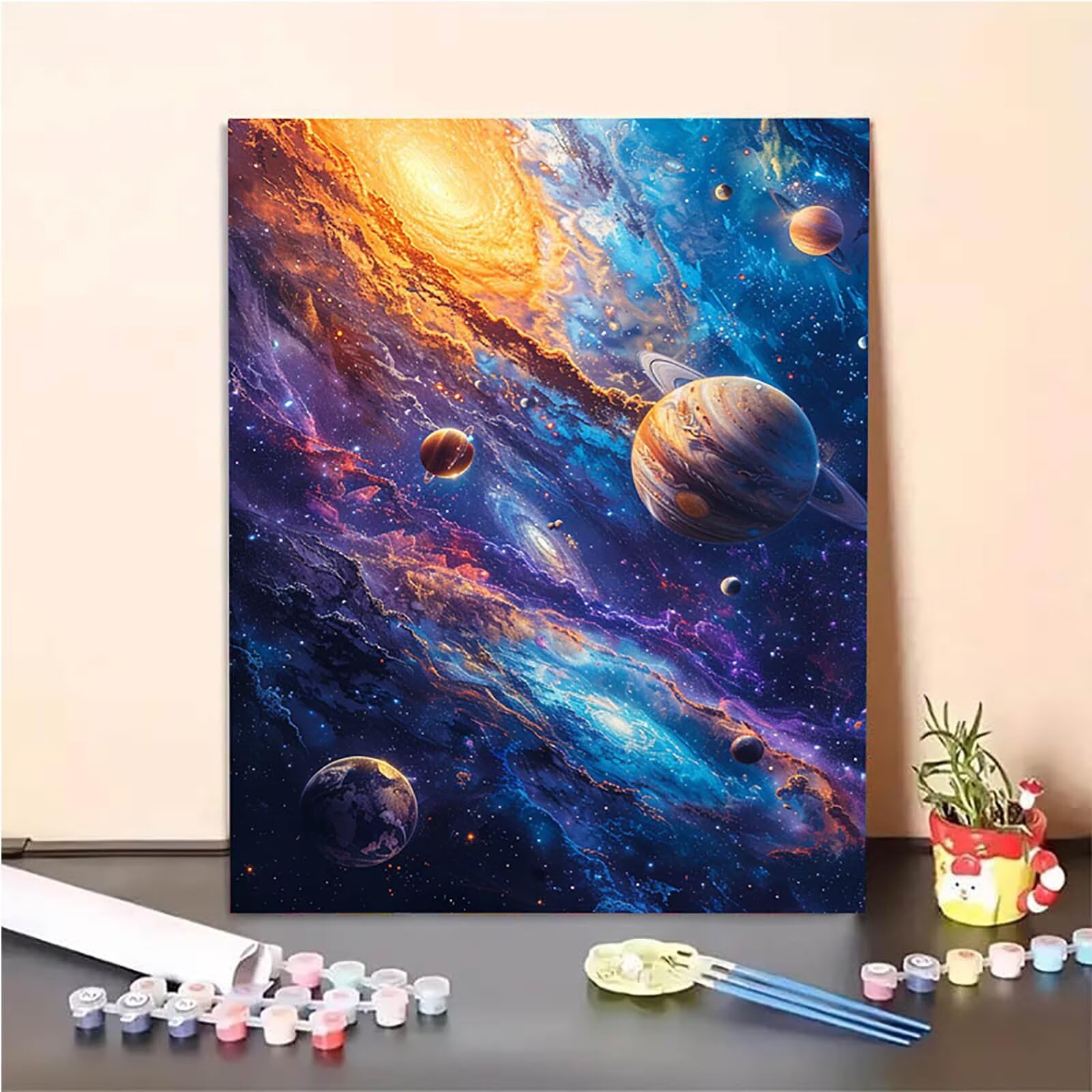 Malen Nach Zahlen Für Erwachsene – UFO & Wald-Motiv, 40x50 Cm – Inkl. Pinsel, Acrylfarben & Leinwand (ohne Rahmen)