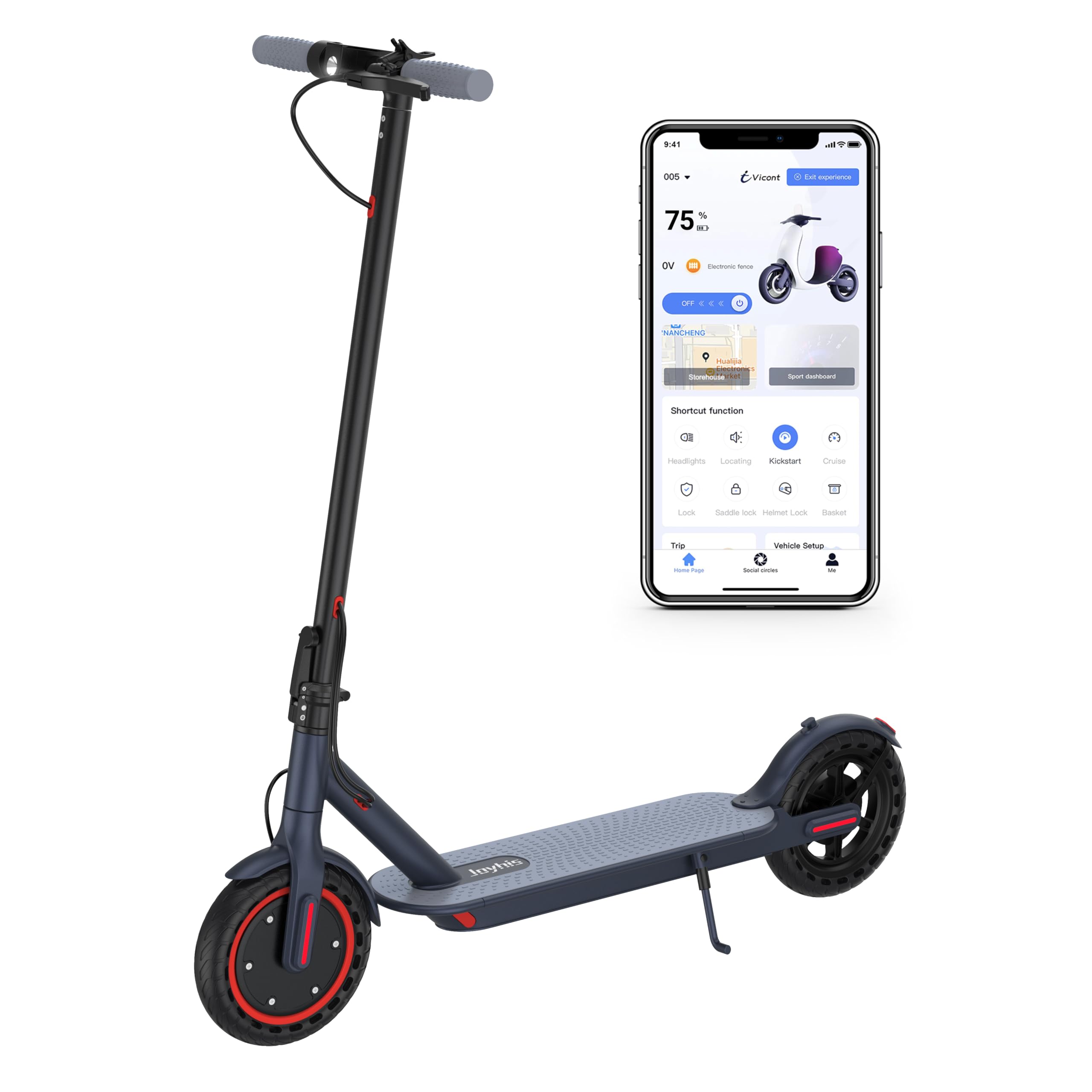Electric Scooter Adults, Powerful 350W E-Scooter, Max 19 Mph & 15-19 Miles Range Scooters, Folding Scooters with 8.5