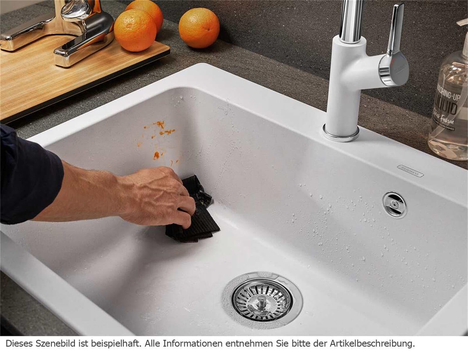 BLANCO NAYA 6 | Granitspüle aus SILGRANIT tartufo | Einbauart: Einbau von Oben | für 60 cm breite Unterschränke | Großes Beckenvolumen | Reinigungsfreundliche Öberfläche | [61,5x51x21,2 cm]