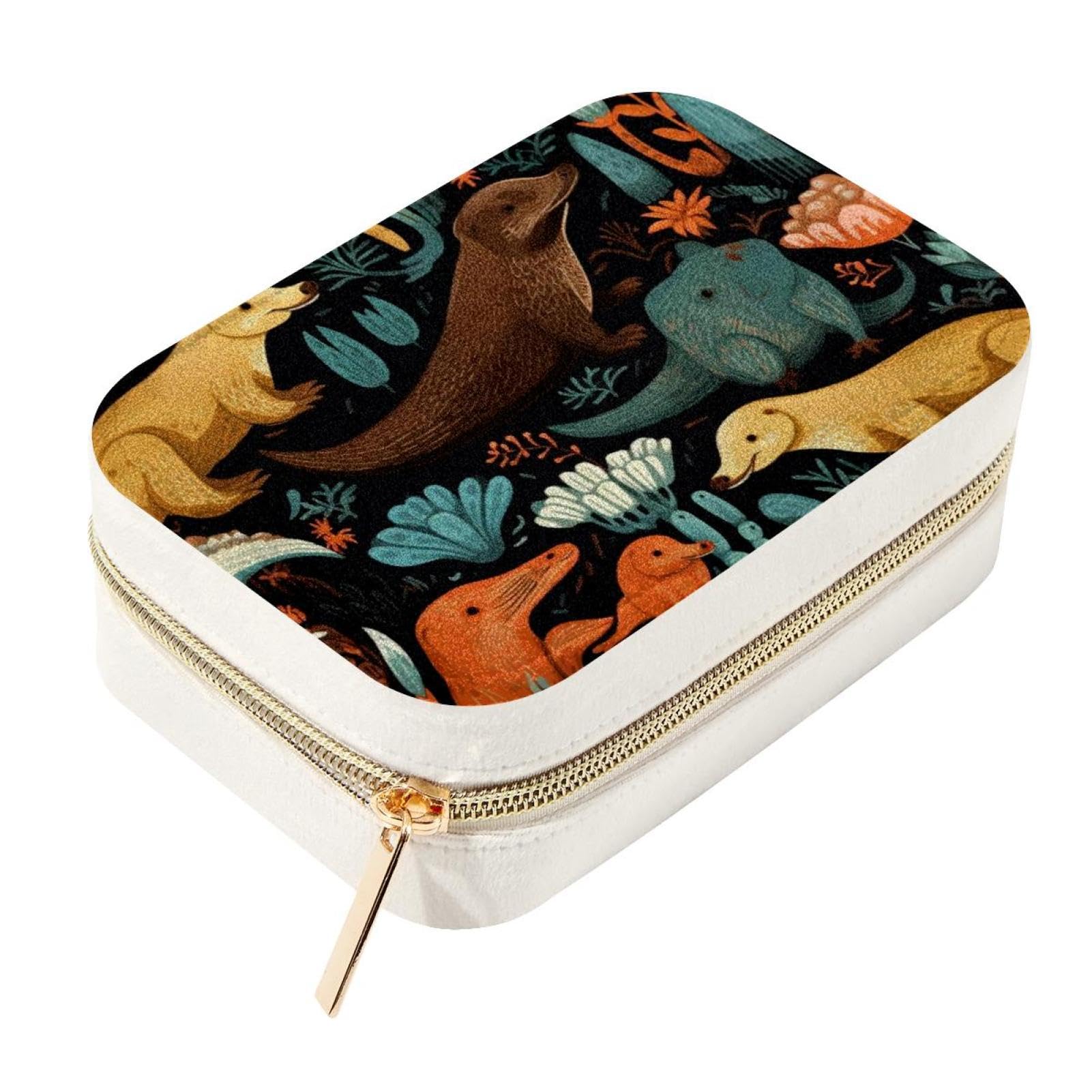 Boîte à bijoux de voyage en velours Platypus parfaite pour le week-end