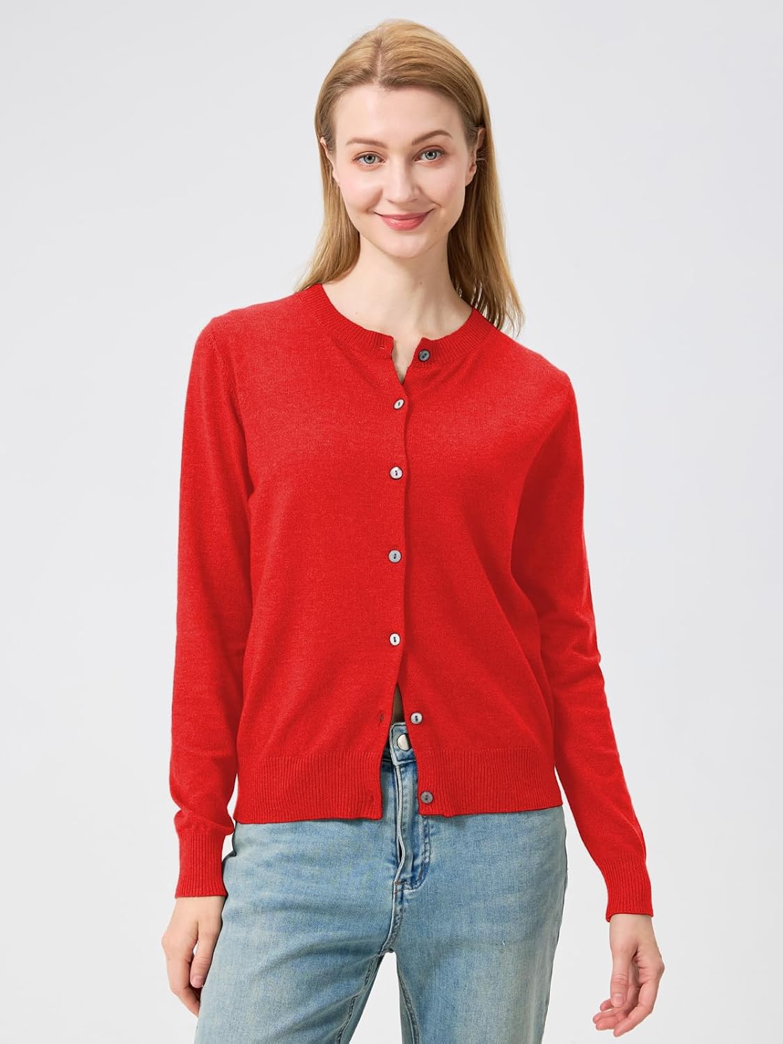 Red Light Cardigans for Women Long Sleeve Button Up Sweaters Cardigans Knitted Womens Cardigans Dressy Casual - Image 4