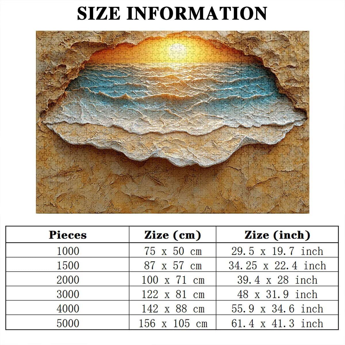 Puzzle 5000 elementów, zachód słońca, abstrakcyjne puzzle dla dorosłych, 5000 elementów, drewniane puzzle dla dorosłych, trudna łamigłówka, gra logiczna dla całej rodziny, drewniane puzzle, dekoracja