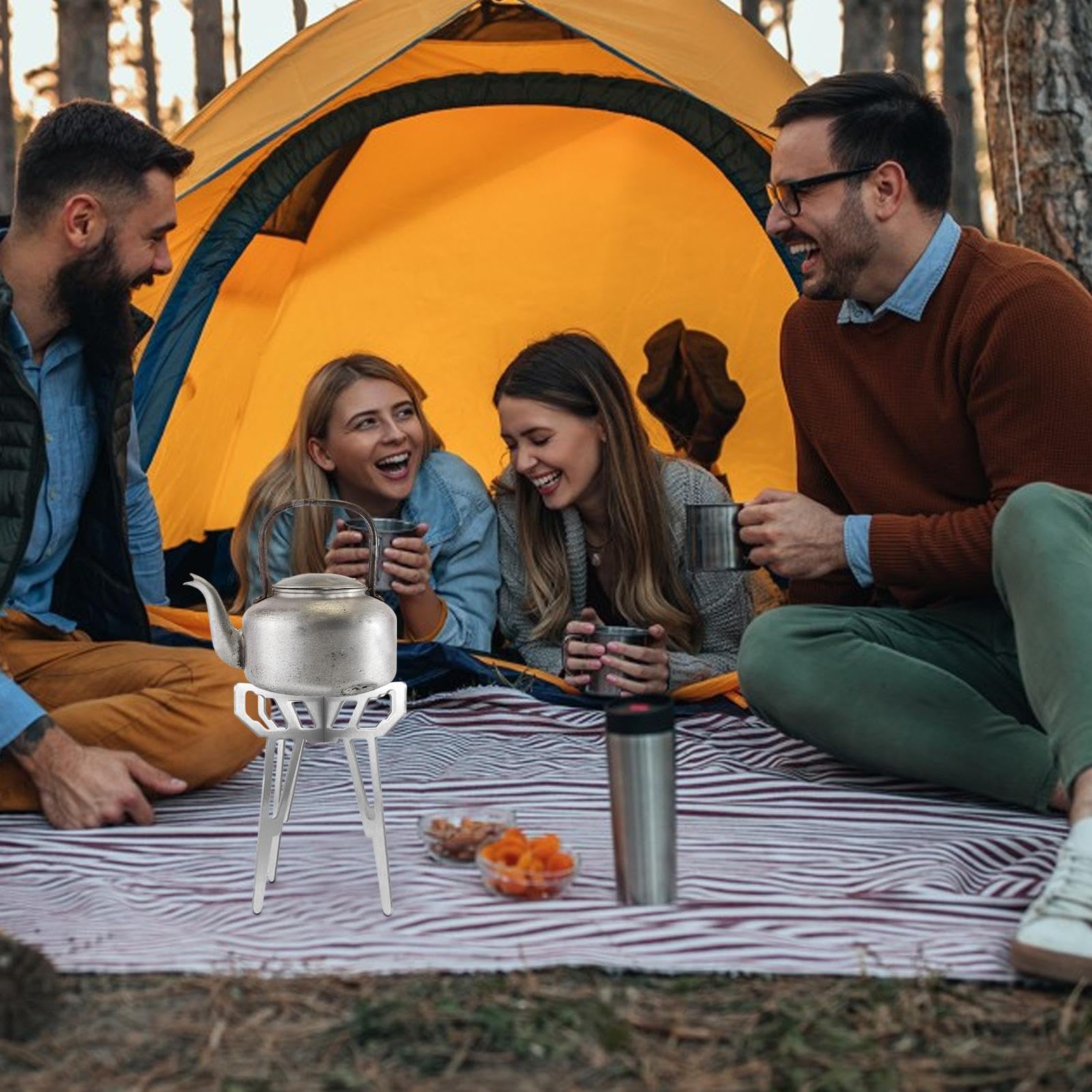 Camping Pot Stand – Foldable Stainless Steel Rack | Portable Cooking Tripod | Multifunctional Outdoor Stove Support, Compact Grill Accessory For Hiking, Pot Stand For BBQ Use