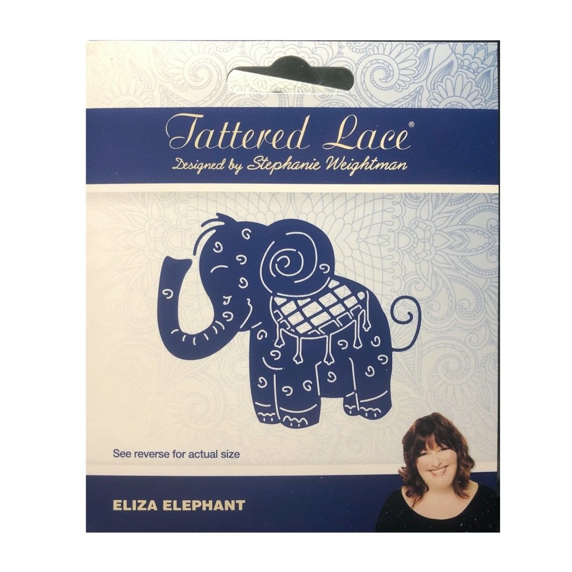 Tattered Lace Dies ~ Eliza Elephant, 3.3"x 2.73" #439201