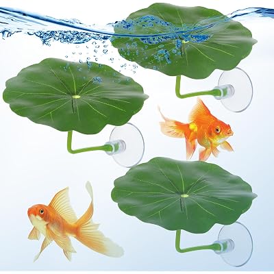 3 Pcs Betta Fish Leaf Hammock, Betta Fish Practical Resting Spot Bettas Suction Cup Tank Decor Green Hammock Plant Leaf Pad Fishes Breeding Resting Bed for Fishes Aquarium Decoration Ornaments