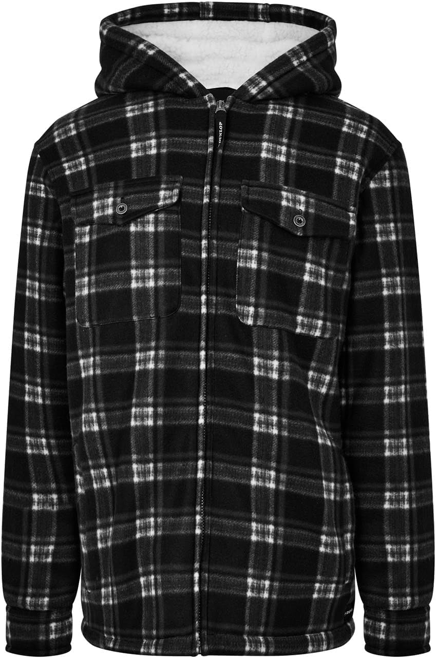 DUNLOP Mens Full Zip Checked Hoodie Black S : Amazon.co.uk: Fashion
