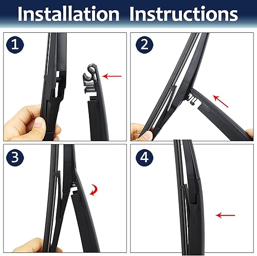 Miniatura 6 de X AUTOHAUX Conjunto de brazo de limpiaparabrisas trasero para Kia Sorento 2010-2014 para Kia Rio Hatchback 2011-2017 para todo tipo de clima