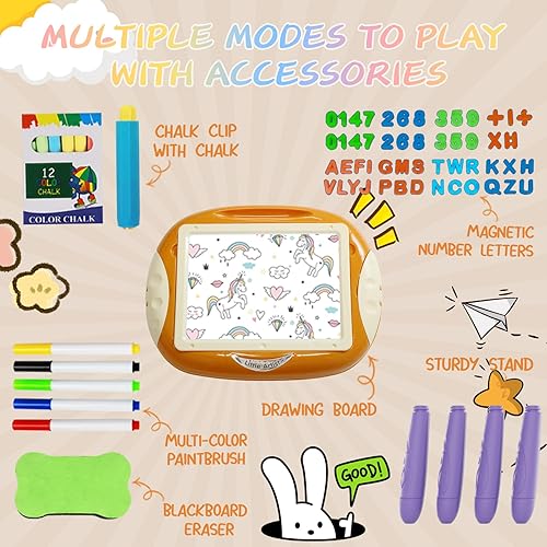 Miniatura 10 de Juguetes para niños de 1 a 3 años, tablero de dibujo magnético con letras magnéticas, tablero de garabatos de doble cara y juguetes de aprendizaje