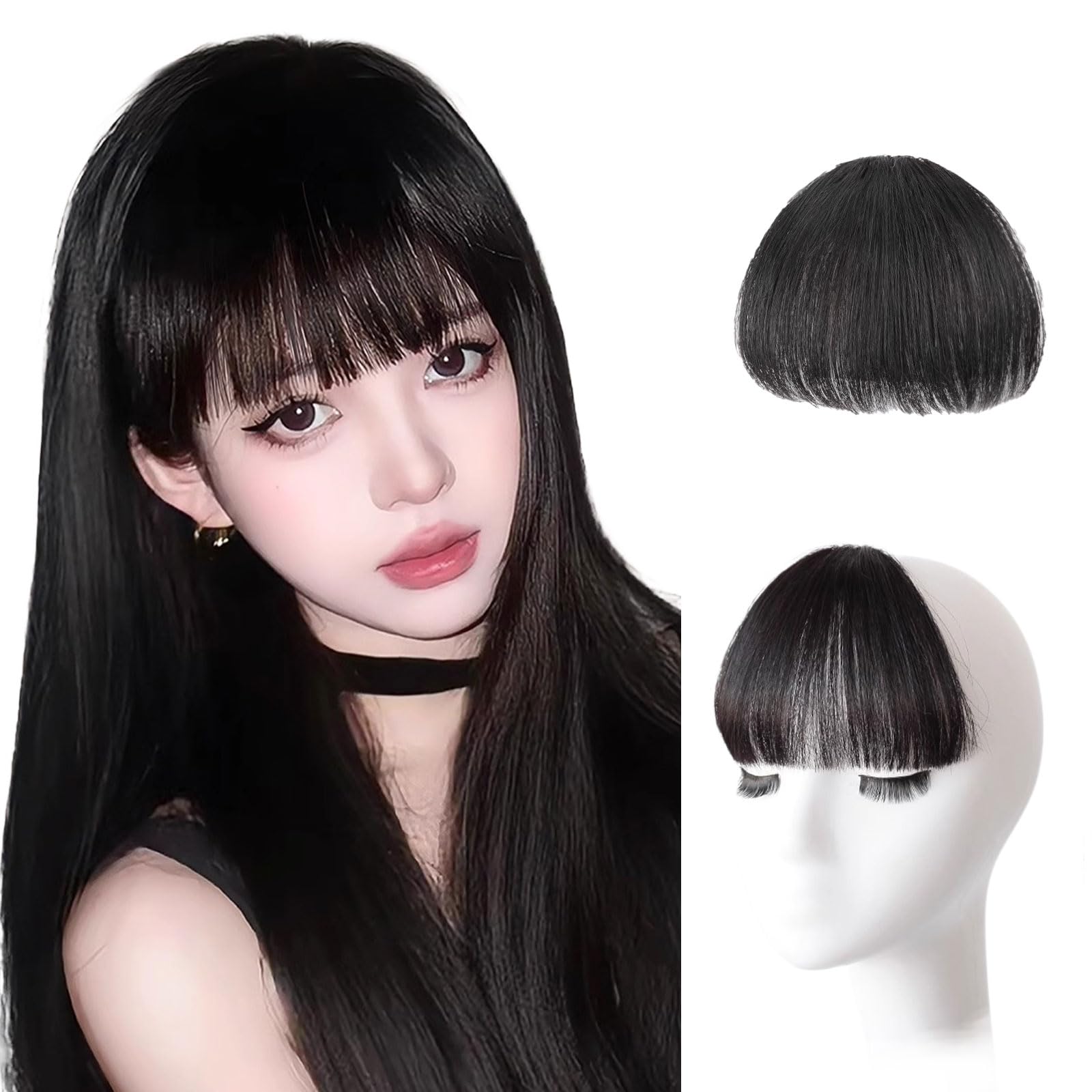 Amazon.co.jp: Sheepyo 前髪ウィッグ 100%人毛 ウィッグ 前髪 エクステ