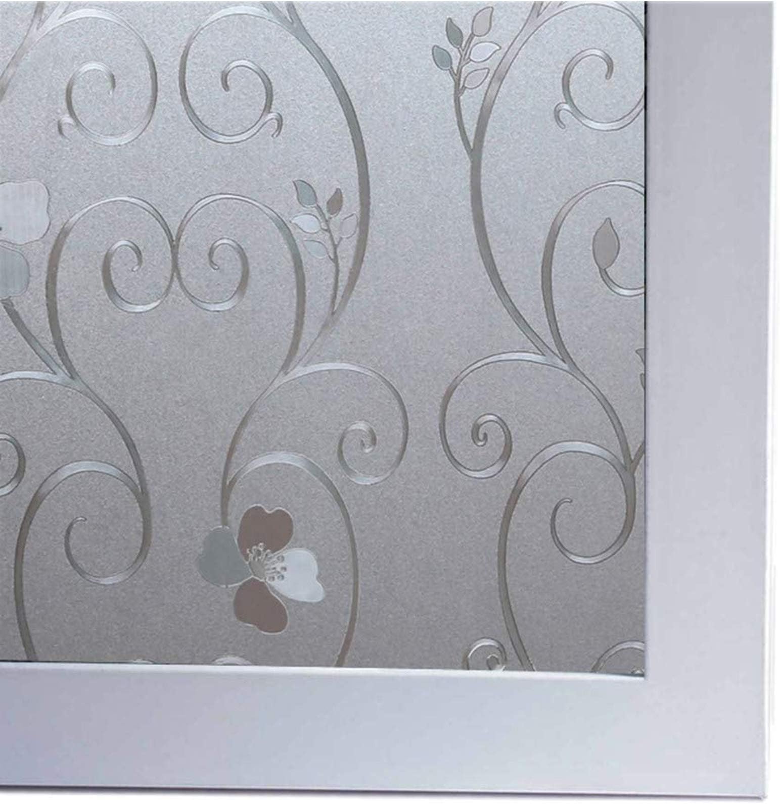 Frosted Window Film No Glue Privacy Door Film Bathroom Window Covering Suitable for All Kinds of Smooth Glass Surface, 17.7"-by-78.7" 1 Roll