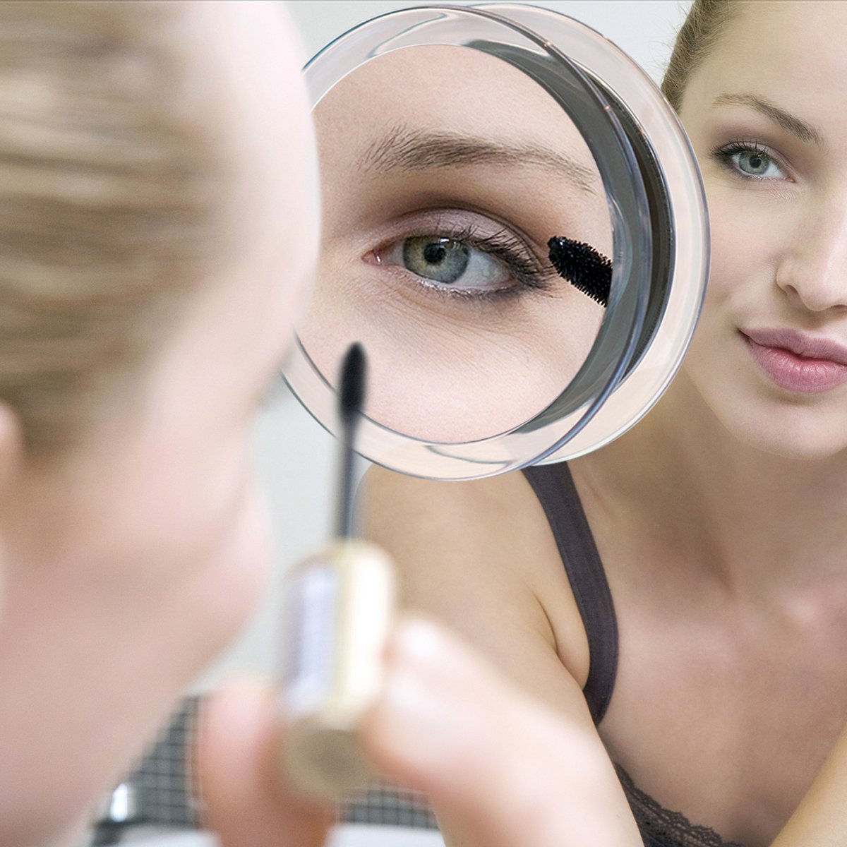 Frcolor Make Up Mirror - 10x Magnifying 5.9 inch Round Vanity Cosmetic Mirror with 3 Suction Cups for Cosmetic Makeup (White)
