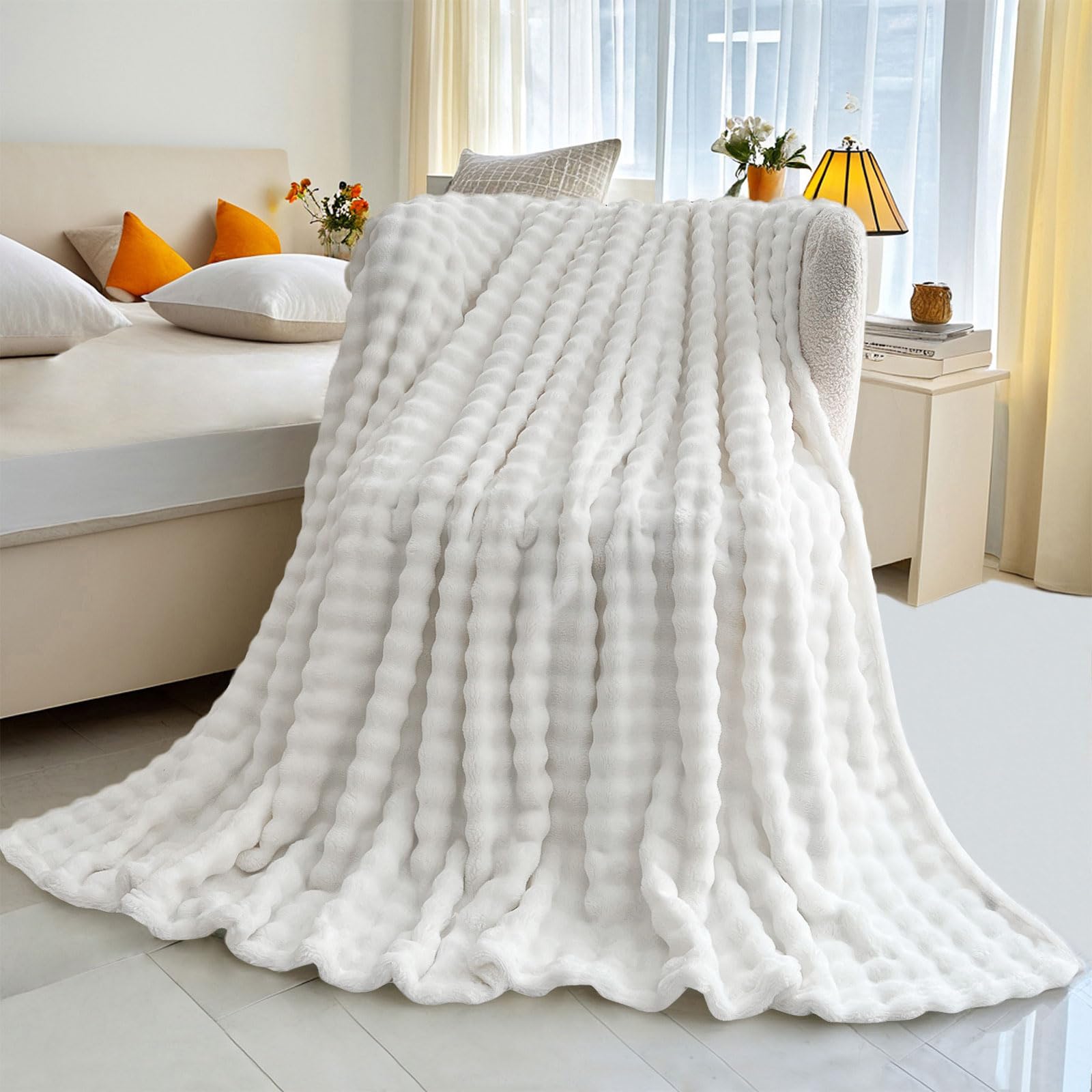 Couverture douce jianyana plaid en peluche épaisse réversible luxe