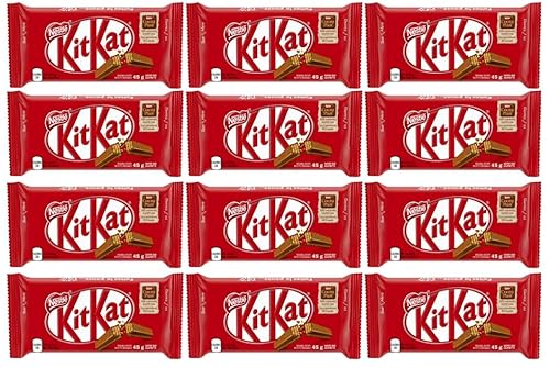 NESTL KITKAT Milk Chocolate Wafer Bars 45g, 12 x 45 G (12 full-size bars)