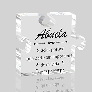 Abuela Grandma Gifts Acrylic Block Puzzles Piece Sign, Grandma Gifts from Grandson Granddaughter Grandkids, Spanish Abuela Grandmother Gift Puzzle Plaque Decoration for Bedroom Home
