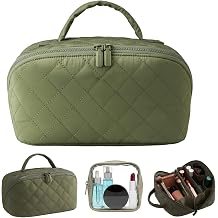 Makeup Bags, Travel Makeup Bag and Cosmetic Bag Set, Water-Resistant Toiletry Organizer with Multiple Compartments, Lay-Flat Design for Easy Access, Two Piece Makeup Bag Collection