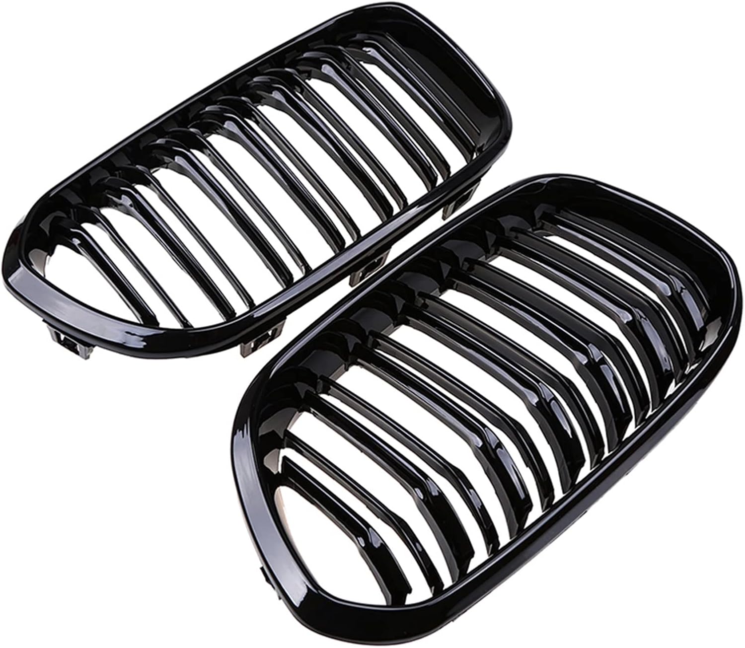 Doppelbrücke Kühlergrill Schwarz Für BMW E90 E91 2005-2008 - Frontgrill Glänzend ABS