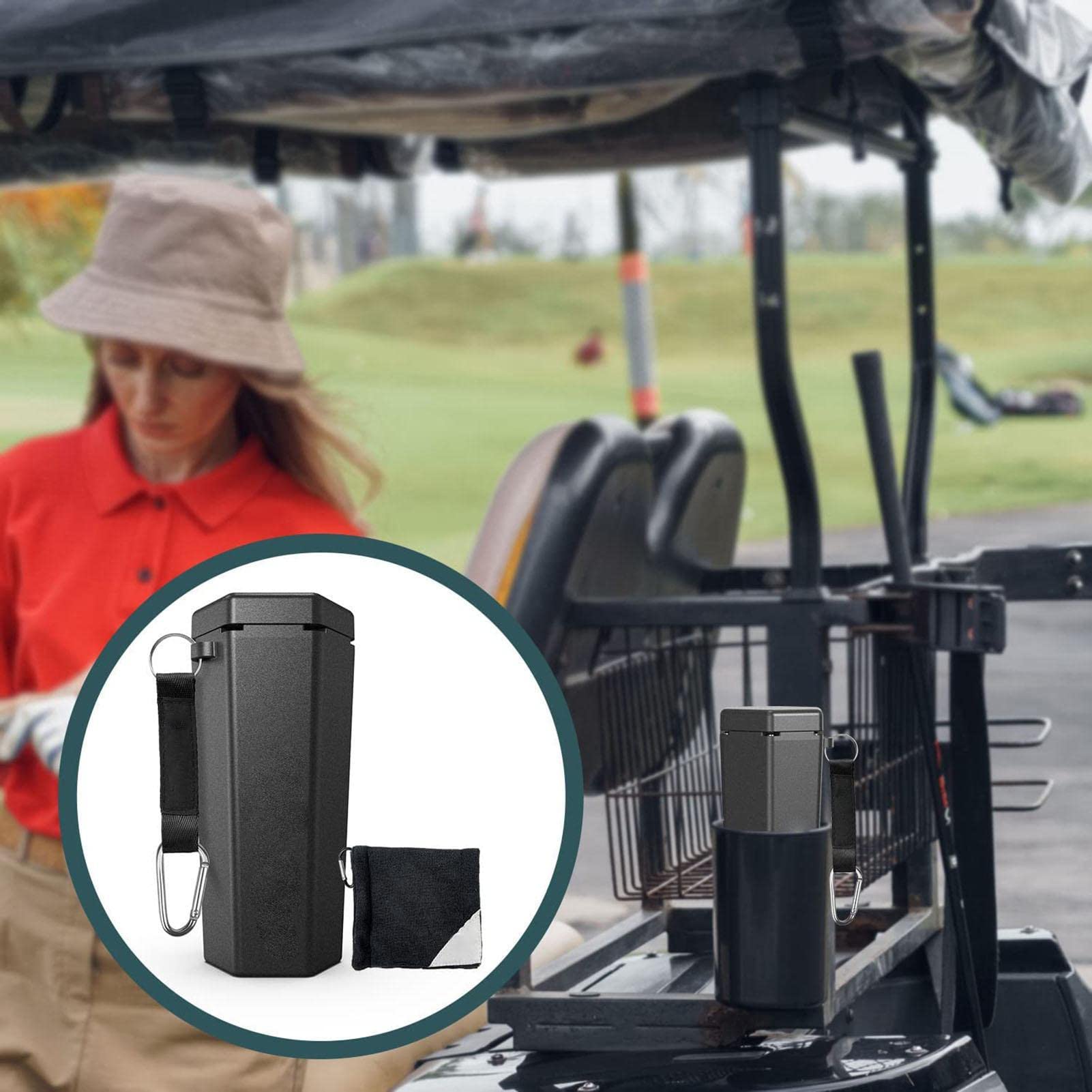 Golfballreiniger mit Handtuch, Premium-Reinigungswerkzeug für Tasche oder | Wagen, kompaktes Reinigungsset, Geschenk für Männer, Frauen, Golfer, Golfplatzübungen