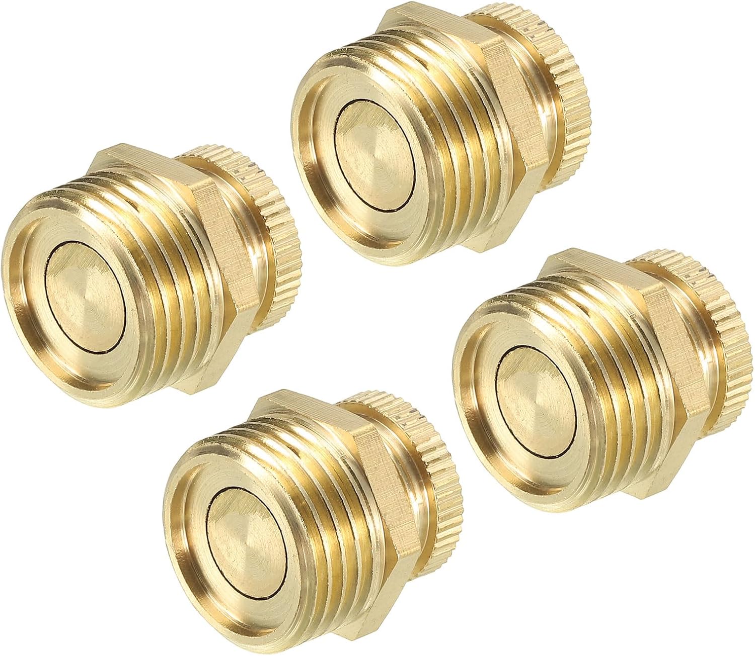 PATIKIL Air Compressor Tank Drain Valve, 4 Pack G 3/8" Brass Air Compressor Drain Valve Replacement Part