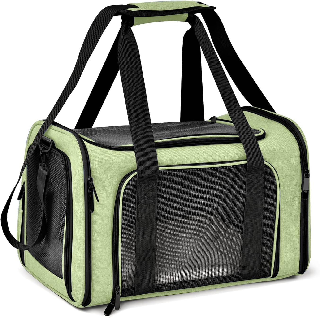 Henkelion Pet Carrier for Small Medium Cats Dogs Puppies up to 15 Lbs, Airline Approved Small Dog Carrier Soft Sided, Collapsible Travel Puppy Carrier - Green 17.0"L x 11.0"W x 11.0"H Green