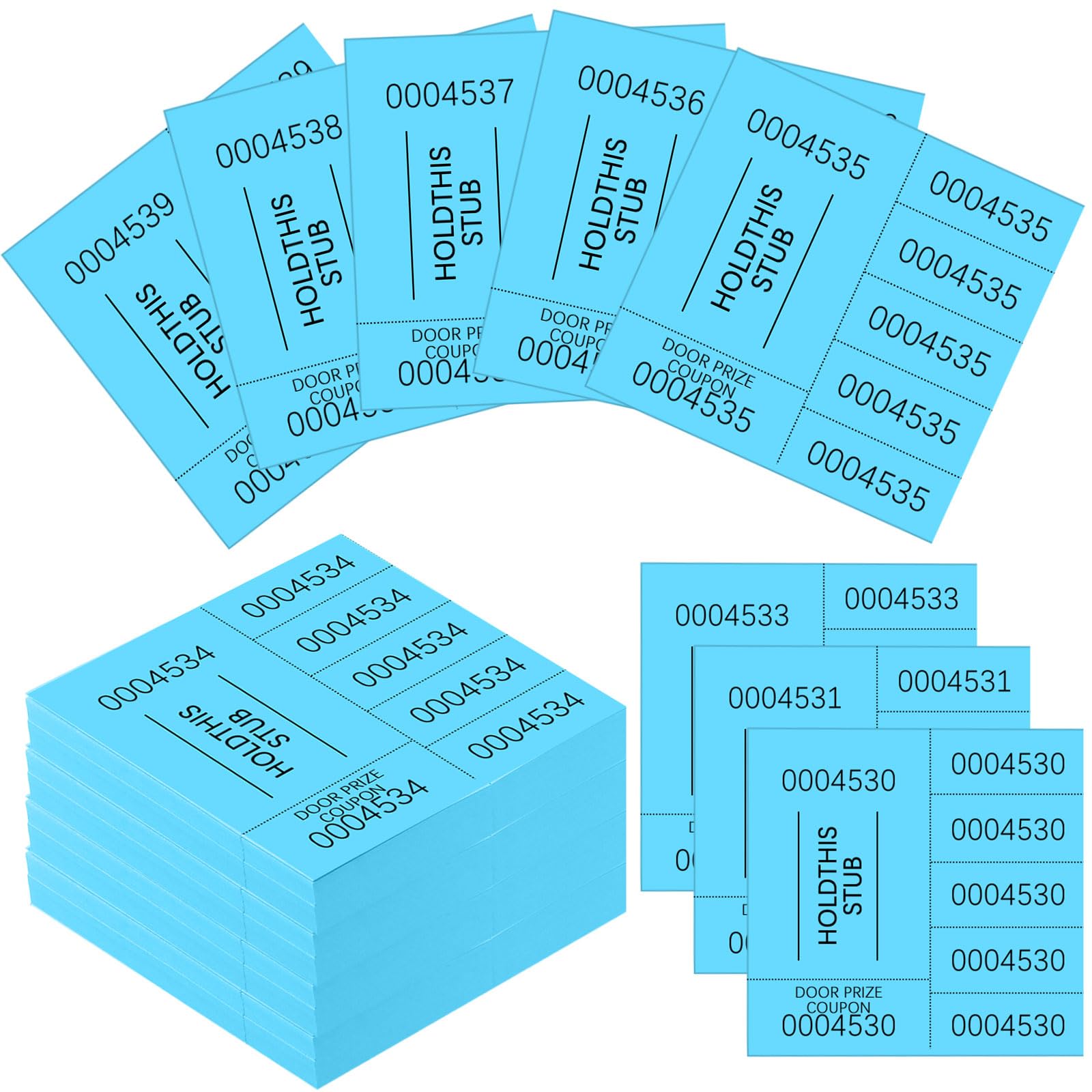 Kosiz 5 Bid 504 Raffle Ticket Sheets Chinese Auction Tickets, Lake Blue