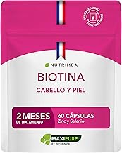 Biotin Hair and Nails | With Vitamin B8 Zinc and Selenium | Vegan Supplement Without Excipients | 60 Capsules | Nutrimea