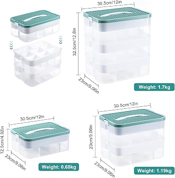 Trintion Storage Boxes for Lego, 3-Tier Large Stackable Storage Box with Lids & Adjustable Compartments, Lego Organiser for Building Blocks Bricks Puzzle Board Organizer