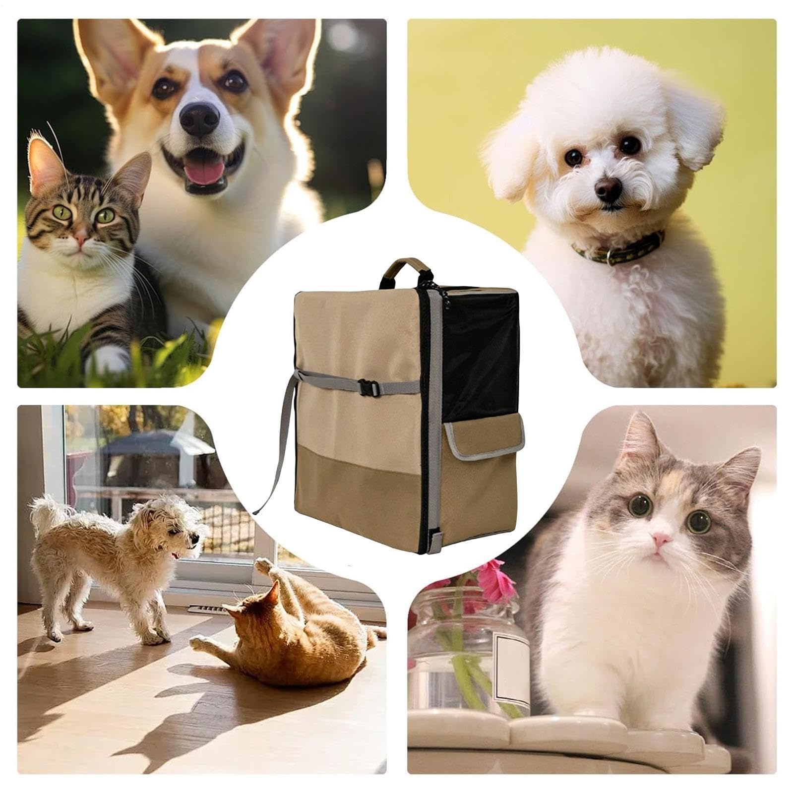 Asiento De Coche Para Perros Mochila convertible | Cama Perro Coche Malla Transpirable Lavable Desmontable Viajes vehículo SUV autocaravana carretera gatos cachorros razas