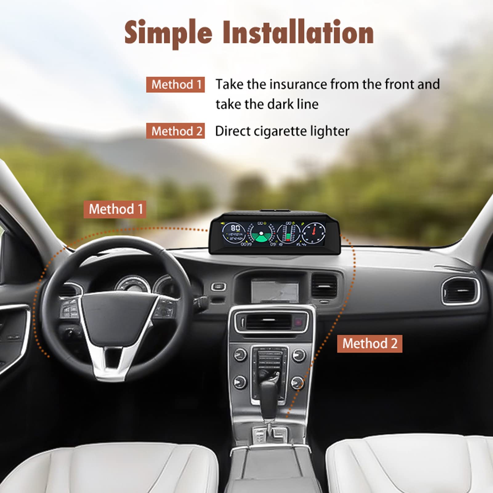KIMISS Universal Smart Hud Display, ABS PC Car Escort GPS Satellite Speed ​​​​Time Speeding Alarm Funzione Display Bussola